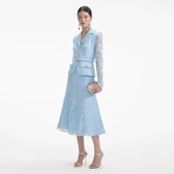 self-portrait Lace Tailored Midi Dress