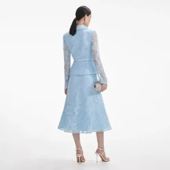 self-portrait Lace Tailored Midi Dress
