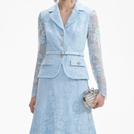 self-portrait Lace Tailored Midi Dress
