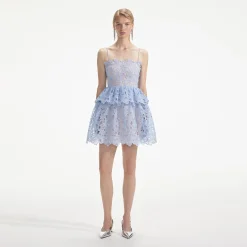 self-portrait Organza Lace Mini Dress