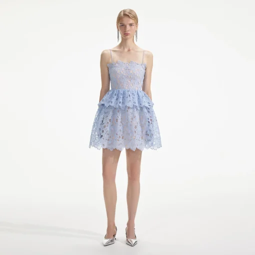 self-portrait Organza Lace Mini Dress