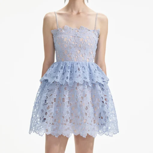 self-portrait Organza Lace Mini Dress