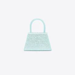 self-portrait Satin Heart Rhinestone Micro Bow Bag