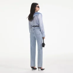 self-portrait Satin Organza Blouse