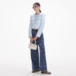 self-portrait Print Jeans