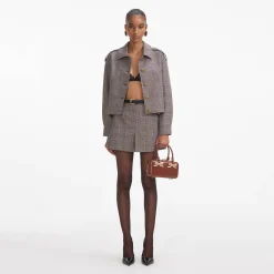 self-portrait Check Mini Skort