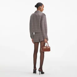 self-portrait Check Mini Skort