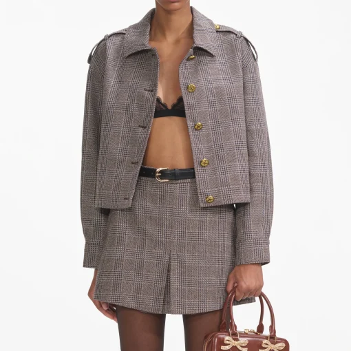self-portrait Check Mini Skort