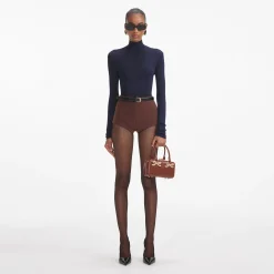 self-portrait Stretch Crepe Shorts