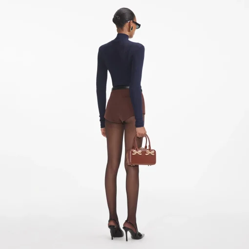 self-portrait Stretch Crepe Shorts