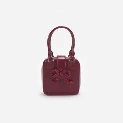 self-portrait Leather Square Mini Tote Bag