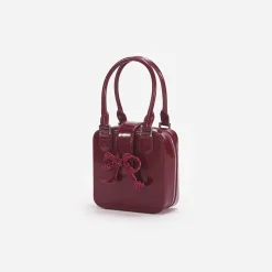 self-portrait Leather Square Mini Tote Bag