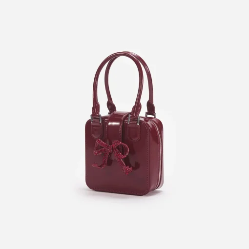 self-portrait Leather Square Mini Tote Bag