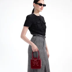 self-portrait Leather Square Mini Tote Bag