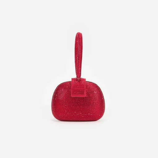 self-portrait Rhinestone Top Handle Clutch Bag