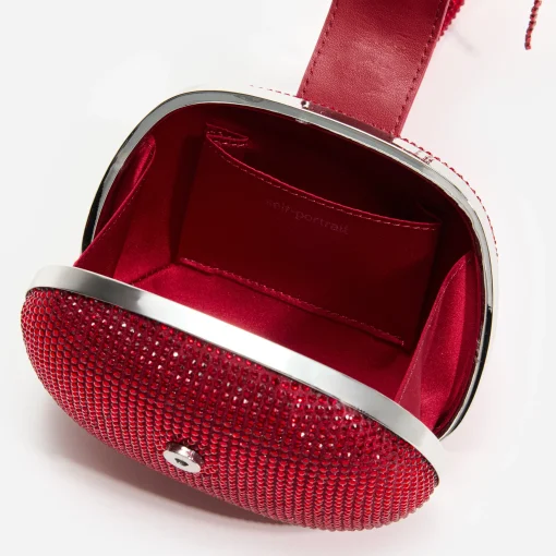 self-portrait Rhinestone Top Handle Clutch Bag