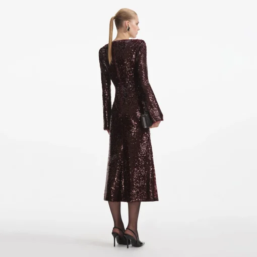 self-portrait Sequin Midi Dress
