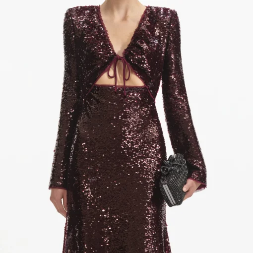 self-portrait Sequin Midi Dress