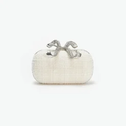self-portrait Boucle Bow Clutch