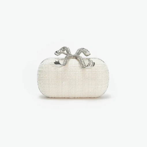 self-portrait Boucle Bow Clutch