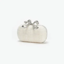 self-portrait Boucle Bow Clutch