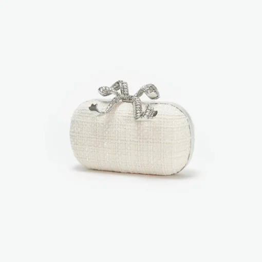 self-portrait Boucle Bow Clutch