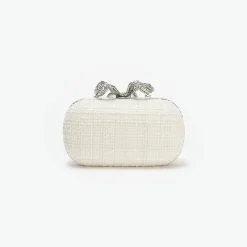 self-portrait Boucle Bow Clutch