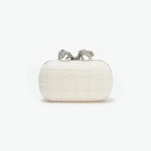 self-portrait Boucle Bow Clutch