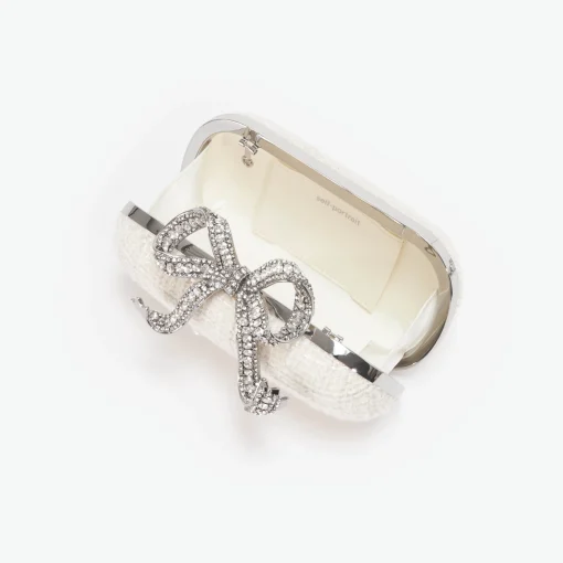 self-portrait Boucle Bow Clutch