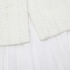 self-portrait Boucle Chiffon Midi Dress