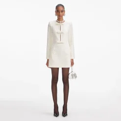 self-portrait Boucle Diamante Bow Mini Dress