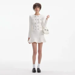 self-portrait Buttoned Knit Mini Dress