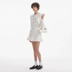 self-portrait Buttoned Knit Mini Dress