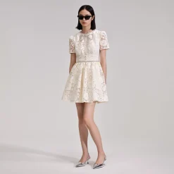 self-portrait Cord Lace Bow Mini Dress