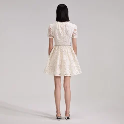 self-portrait Cord Lace Bow Mini Dress