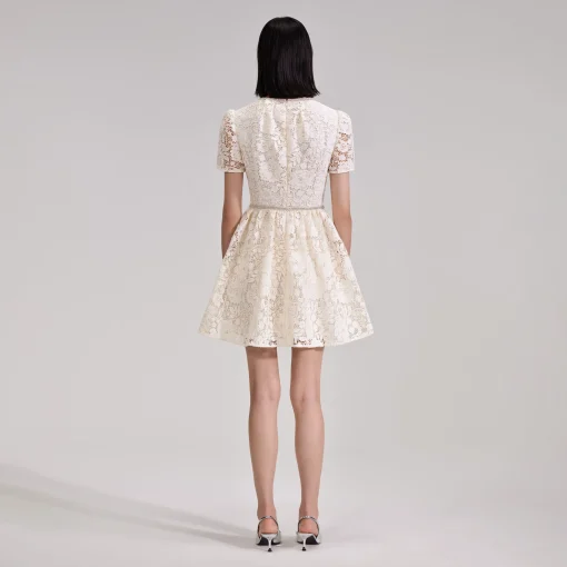 self-portrait Cord Lace Bow Mini Dress