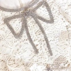 self-portrait Cord Lace Bow Mini Dress