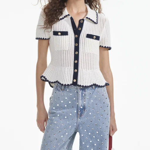 self-portrait Crochet Top