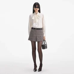 self-portrait Jacquard Blouse