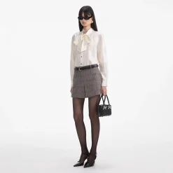 self-portrait Jacquard Blouse