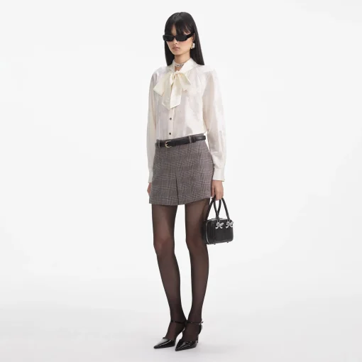 self-portrait Jacquard Blouse