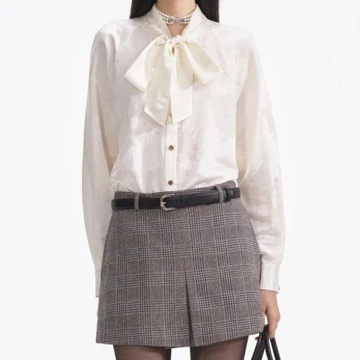self-portrait Jacquard Blouse