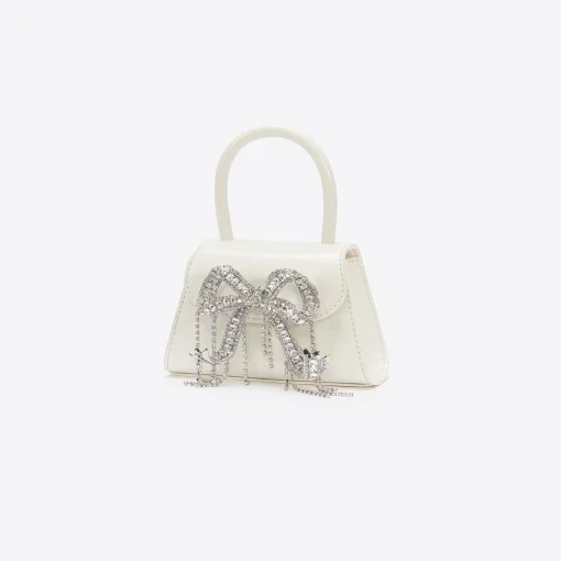 self-portrait Leather Micro Bow Bag