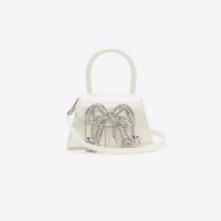 self-portrait Leather Micro Bow Bag