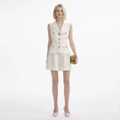 self-portrait Linen Tailored Playsuit