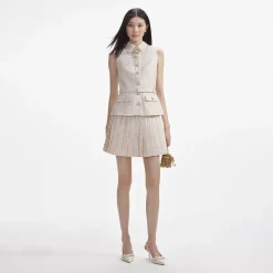self-portrait Metallic Boucle Tailored Mini Dress