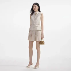 self-portrait Metallic Boucle Tailored Mini Dress