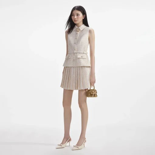 self-portrait Metallic Boucle Tailored Mini Dress