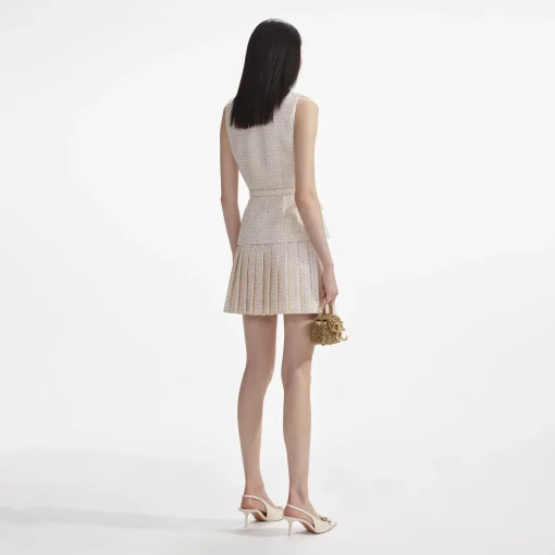 self-portrait Metallic Boucle Tailored Mini Dress