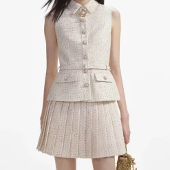 self-portrait Metallic Boucle Tailored Mini Dress